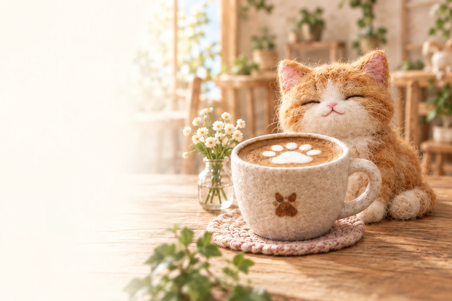 やわらかな光が差し込む、猫たちのいるひだまりの空間