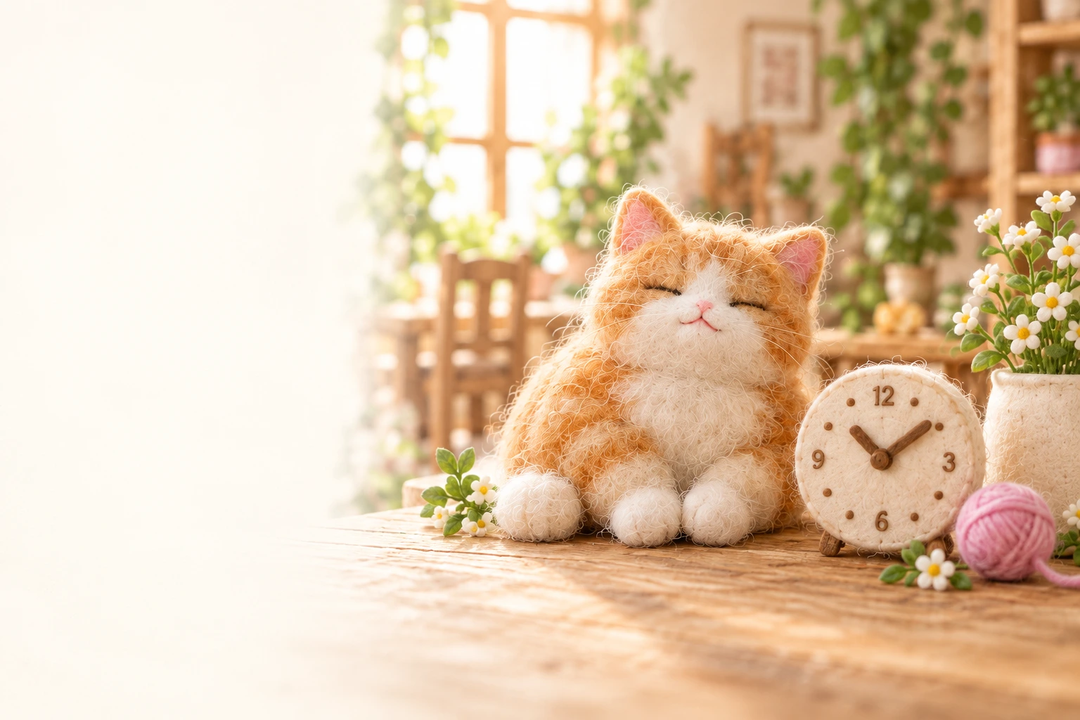 やわらかな光が差し込む、猫たちのいるひだまりの空間